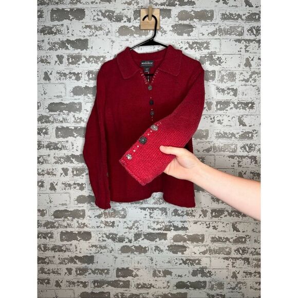 Woolrich | women vintage red wool blend sweater - Picture 7 of 10